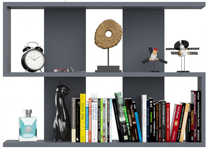 Мори Полка 900, цвет графит, ШхГхВ 90х21х64,8 см., универсальная сборка