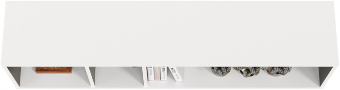 Сидней 15.57 Полка, цвет белый/чёрный, ШхГхВ 130х27,2х30,5 см., универсальная сборка