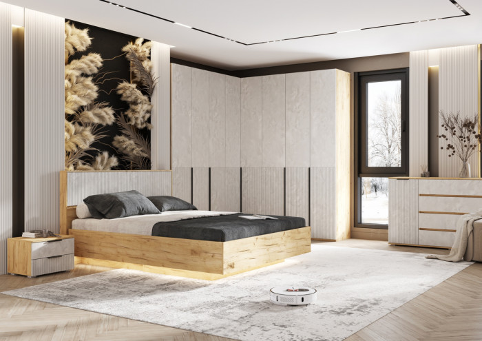 Модульная спальня Марвэл, Дуб крафт/Мальта