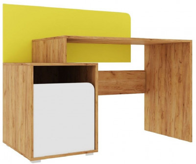 Дастин Стол письменный Дуб Крафт золотой / Белая Аляска / Желтый шафран