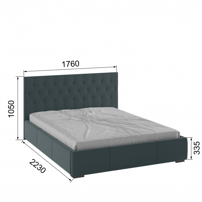 Октавия Кровать интерьерная 160 серый ромб, ортопед