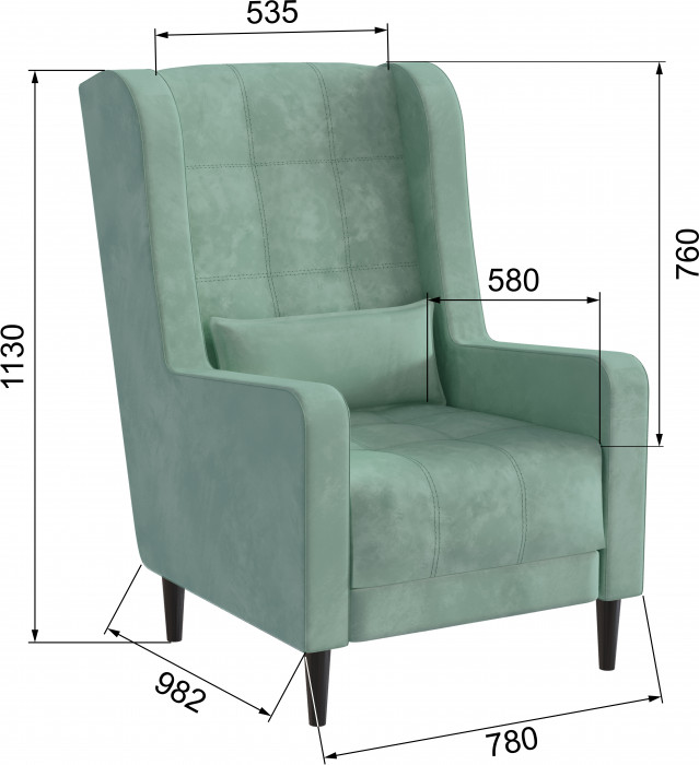 Кресло Корк мятный