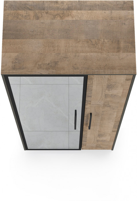 Трувор 13.204.01 Шкаф с зеркалом, цвет дуб гранж песочный/интра, ШхГхВ 88х54х210 см., зеркало, универсальная сборка