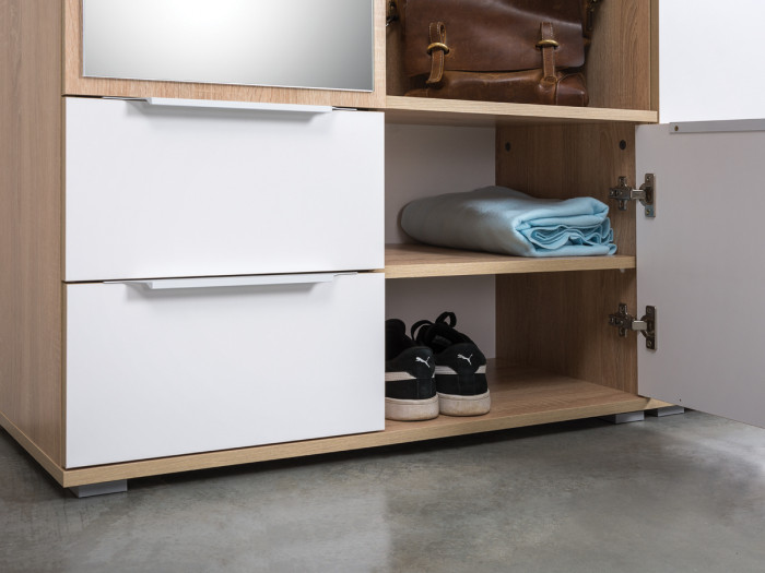 Куба Прихожая 16, цвет дуб сонома/белый премиум, ШхГхВ 230,1х107,3х210,6 см., универсальная сборка