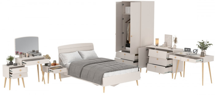 Афина Спальня 28-1200, цвет кашемир серый, сп.м. 1200х2000 мм., б/м, основание есть - фанера