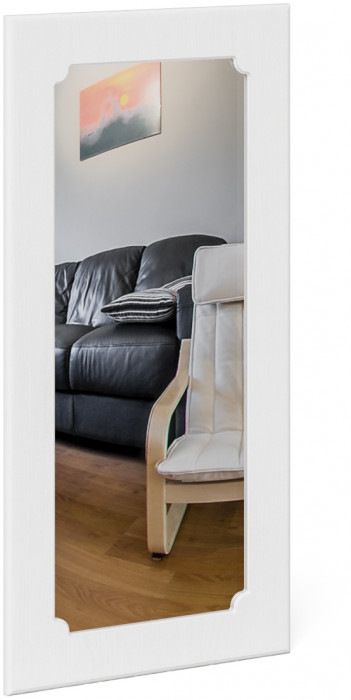 Прихожая П-6 Тумба + Зеркало, цвет венге/фасады МДФ белое дерево фрезеровка ромб, ШхГхВ 60х35х200 см.