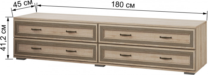 Модульная гостиная Ливорно, набор 4, Дуб сонома