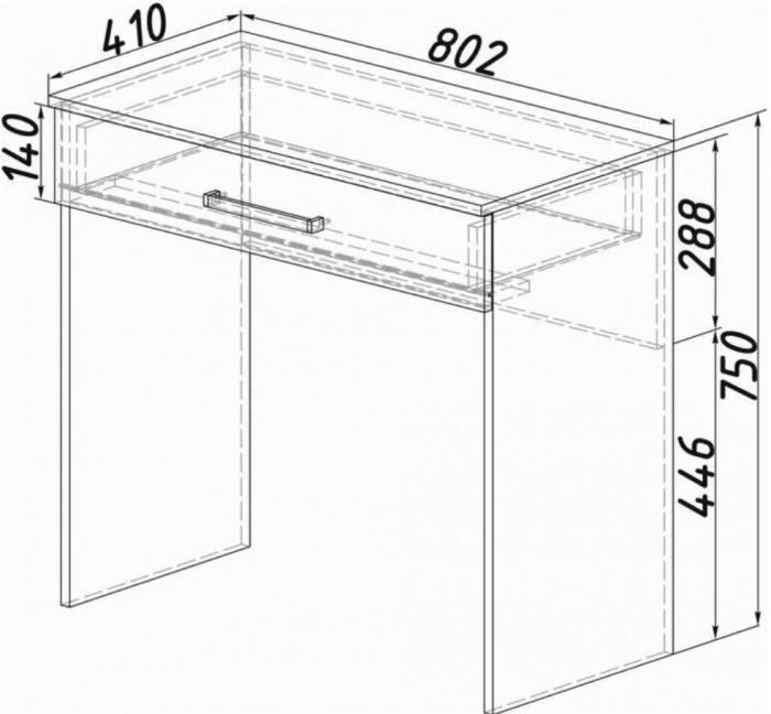 "Фиеста" косм.стол (800х750х410) венге/лоредо