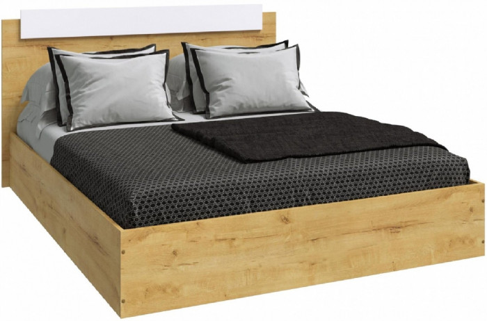 Модульная спальня Эко, композиция 3 (Белый гладкий, Дуб Вотан)