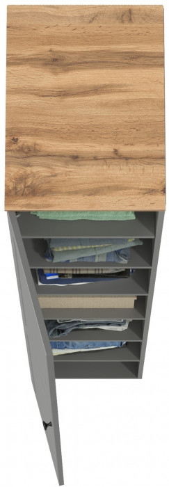 Остин 13.225 Шкаф-пенал, серый графит/дуб крафт золотой