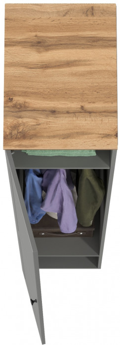 Остин 13.225 Шкаф-пенал, серый графит/дуб крафт золотой