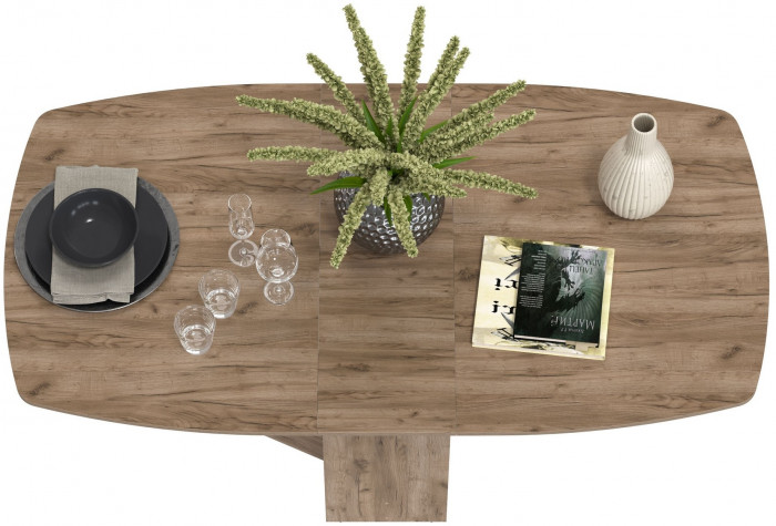 Стол-книжка раскладной 1-65М1дкт, цвет дуб крафт табачный, ШхГхВ 170х90х74 см., 30х90х74 см. сложенный