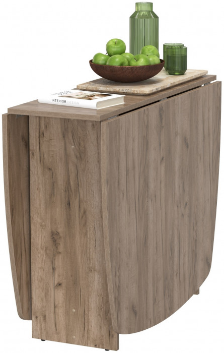 Стол-книжка раскладной 1-65М1дкт, цвет дуб крафт табачный, ШхГхВ 170х90х74 см., 30х90х74 см. сложенный