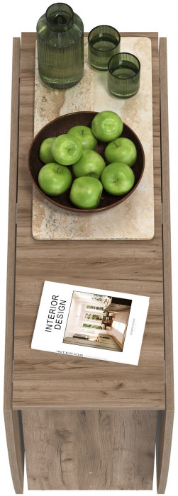 Стол-книжка раскладной 1-65М1дкт, цвет дуб крафт табачный, ШхГхВ 170х90х74 см., 30х90х74 см. сложенный