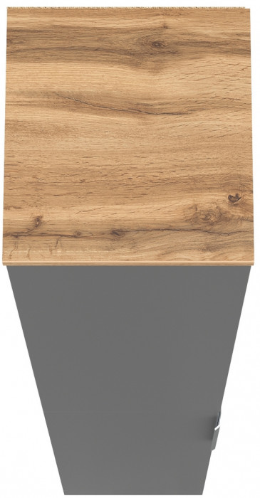 Октава 13.228 Шкаф-пенал, цвет серый графит/дуб крафт золотой/фасады МДФ серый графит, ШхГхВ 32,2х35,3х197,6 см., универсальная сборка