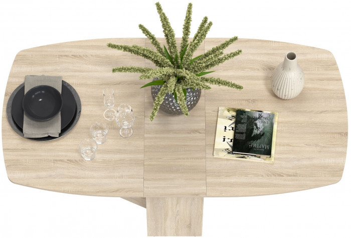 Стол-книжка раскладной 1-65М1дубсон, цвет дуб сонома, ШхГхВ 170х90х74 см., 30х90х74 см. сложенный