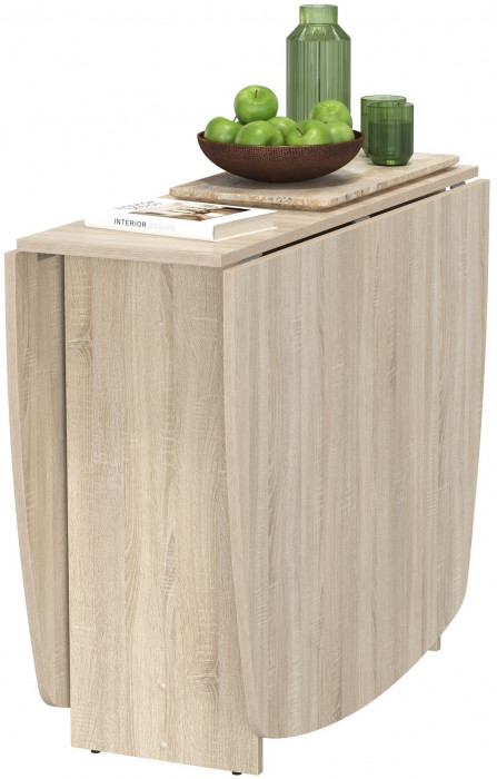 Стол-книжка раскладной 1-65М1дубсон, цвет дуб сонома, ШхГхВ 170х90х74 см., 30х90х74 см. сложенный