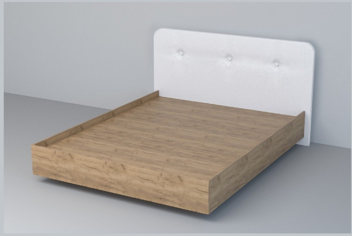 Кровать 1,6 арт.031 (Пуговицы) ЛН. (Дуб Крафт Золотой/Стальной Серый)