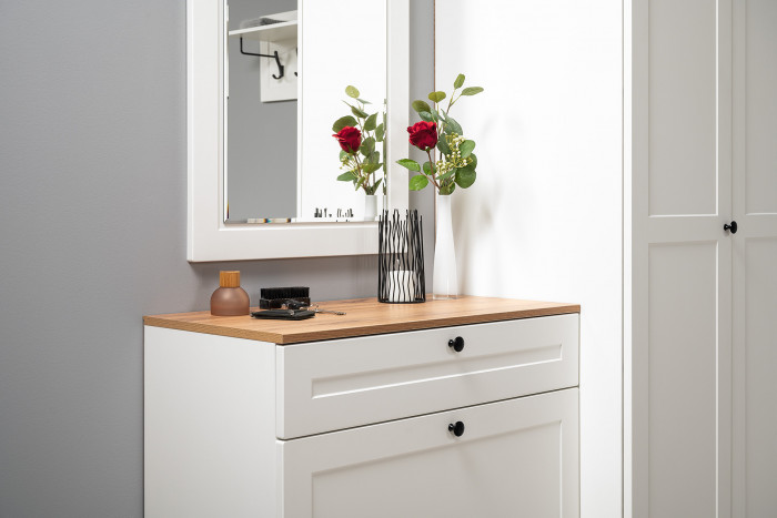 Остин Прихожая 60, белый шагрень/дуб крафт золотой