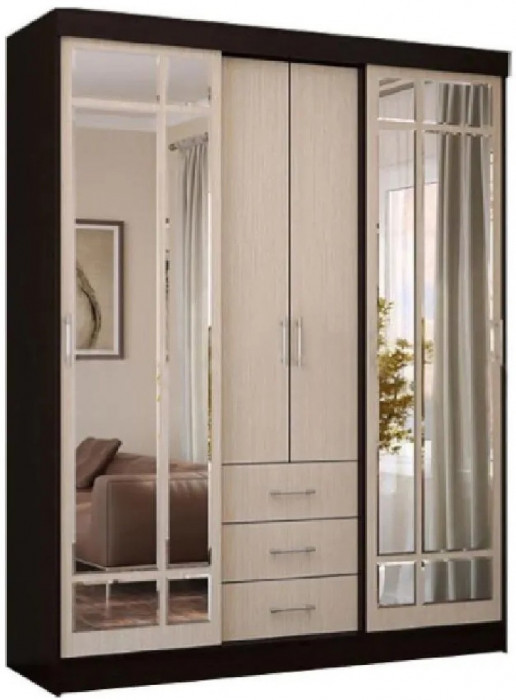 Шкаф-купе Маэстро (Венге / дуб беленый)