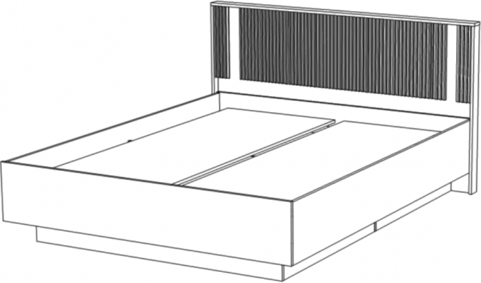 Кровать 180х200 "Герта" с щитовым основанием - Дуб канзас/Зеленый матовый