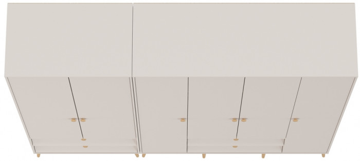 Афина Спальня Шкаф 4-х дверный + Шкаф 2-х дверный, цвет кашемир серый, ШхГхВ 160х56,3х220 + 90,3х56,3х220, универсальная сборка