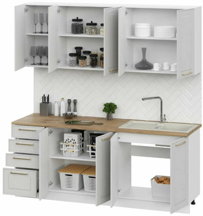 кухня Милена 2,0м белый/белый арт