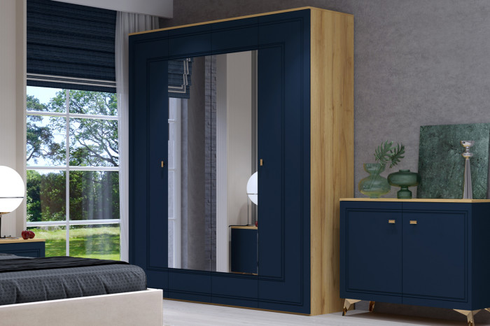 Шкаф 4-х дверный Вега Сапфир