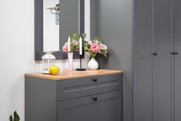 Остин Прихожая 60, серый графит/дуб крафт золотой