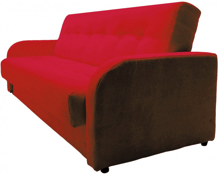Раскладной диван-кровать, прямой, книжка, цвет красный, велюр, Лондон Люкс 120