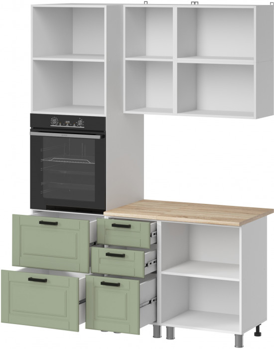 МК Аленушка 1,6м ПД 2 Астра Фисташка,скоба черный,сонома