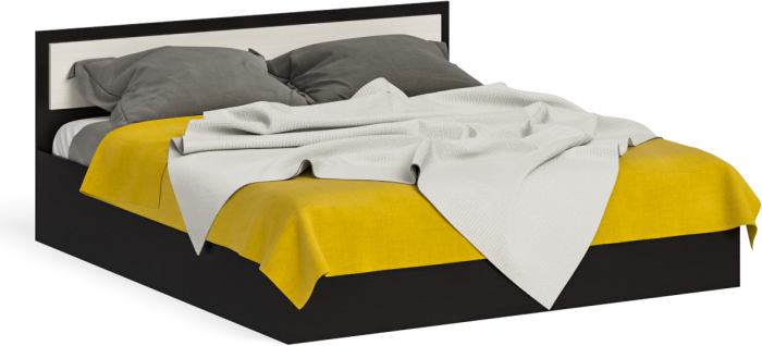 Фиеста Кровать 1800, цвет венге/дуб лоредо, ШхГхВ 183,5х203,5х80 см., сп.м. 1800х2000 мм., без матраса, основание есть