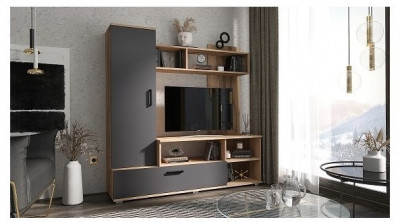 Гостиная Мини ЛДСП (Дуб крафт/ Графит)