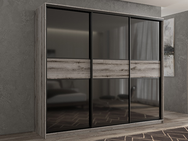 Шкаф-купе Кааппи 12 Эвок Окаменелый 240х60х230 см
