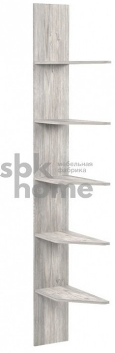 Полка открытая, Денвер (251*498*2168) Риббек серый
