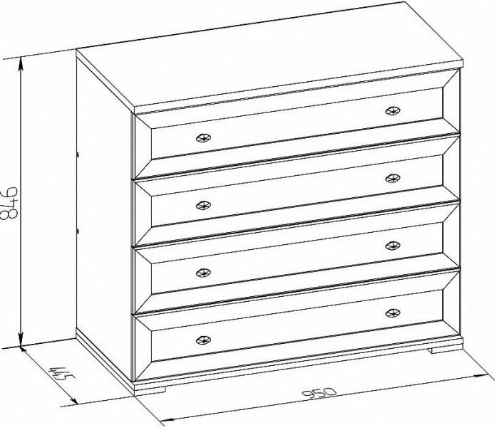 Комод широкий Шерлоск 65, дуб сонома