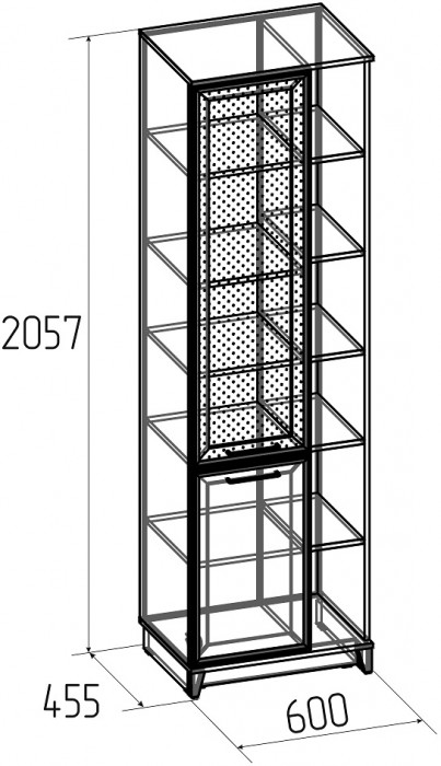 Шкаф МЦН Аурелио 1, антрацит