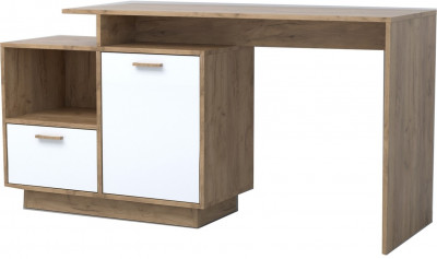 Эго Стол Ст-2 ПД (Глянец Белый/Дуб Крафт Золотой)