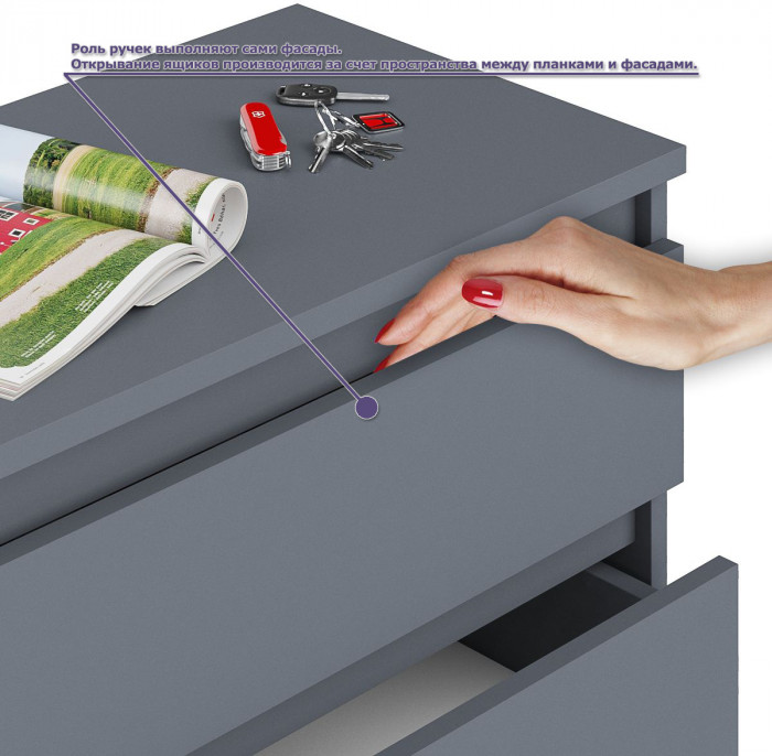 Мори Стол компьютерный МС-16 правый + Шкаф МШ1600.1, цвет графит, ШхГхВ 284,8х84,9х209,6 см., выдвижные ящики справа, НЕ универсальная сборка