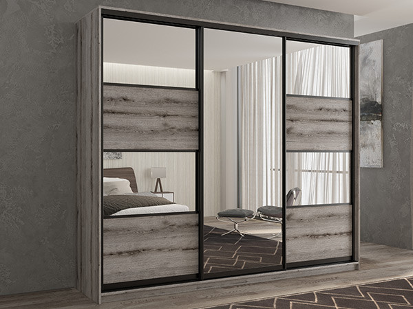 Шкаф-купе Кааппи 5 Эвок Окаменелый 230х45х230 см