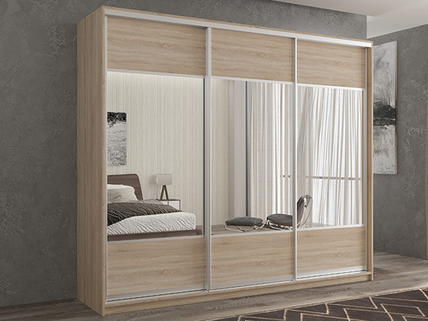 Шкаф-купе Кааппи 6 Сонома Светлый 180х45х230 см