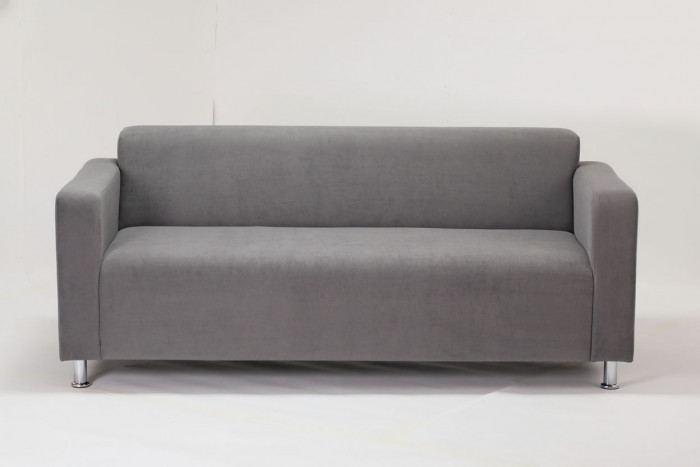 Диван прямой Томи, 160 см, велюр, серый графит