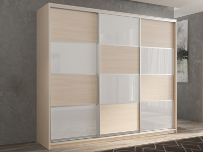 Шкаф-купе Кааппи 14 Дуб молочный 240х45х230 см