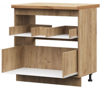 ШНМ 2Я 800 корпус шкаф нижний мойка с ящиками (800х844х474) ПВ дуб крафт золото