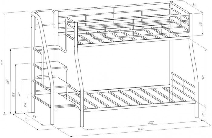 Двухъярусная кровать Толедо-1 (Коричневый)