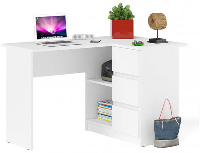 Мори Стол компьютерный МС-16 правый, цвет белый, ШхГхВ 124,4х84,9х76,6 см., выдвижные ящики справа, НЕ универсальная сборка