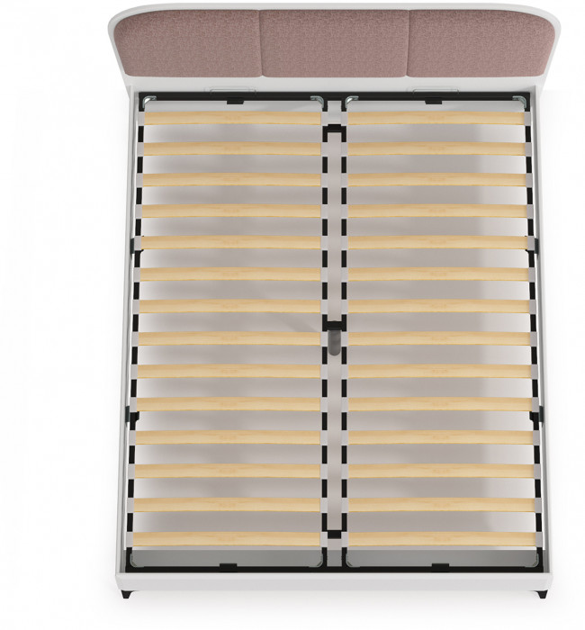 Валенсия Спальня 11.36.02 Кровать + ортопед, цвет ЛДСП белый шагрень/МДФ белый шагрень/ткань велутто 19, ШхГхВ 174х204х103,8 см., 1600х2000 мм, б/м