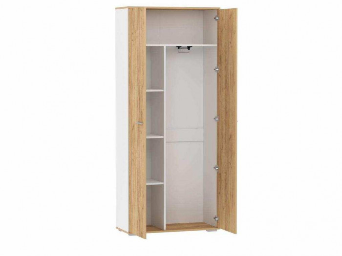 НМ 040.42 Шкаф для одежды Санти Белый/Дуб крафт золотой
