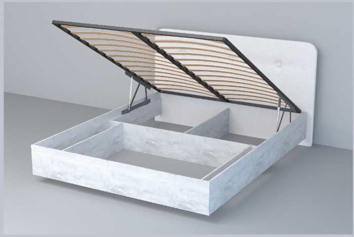 Кровать 1,6 арт.031 (Пуговицы) ПМ (Дуб Крафт Золотой/Стальной Серый)