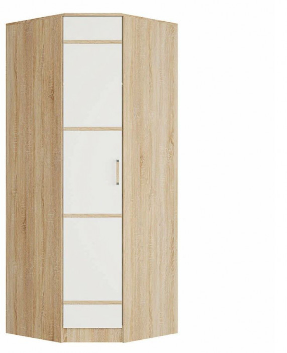 "Сакура" шкаф угловой (876х2216х876) дуб сонома/белый